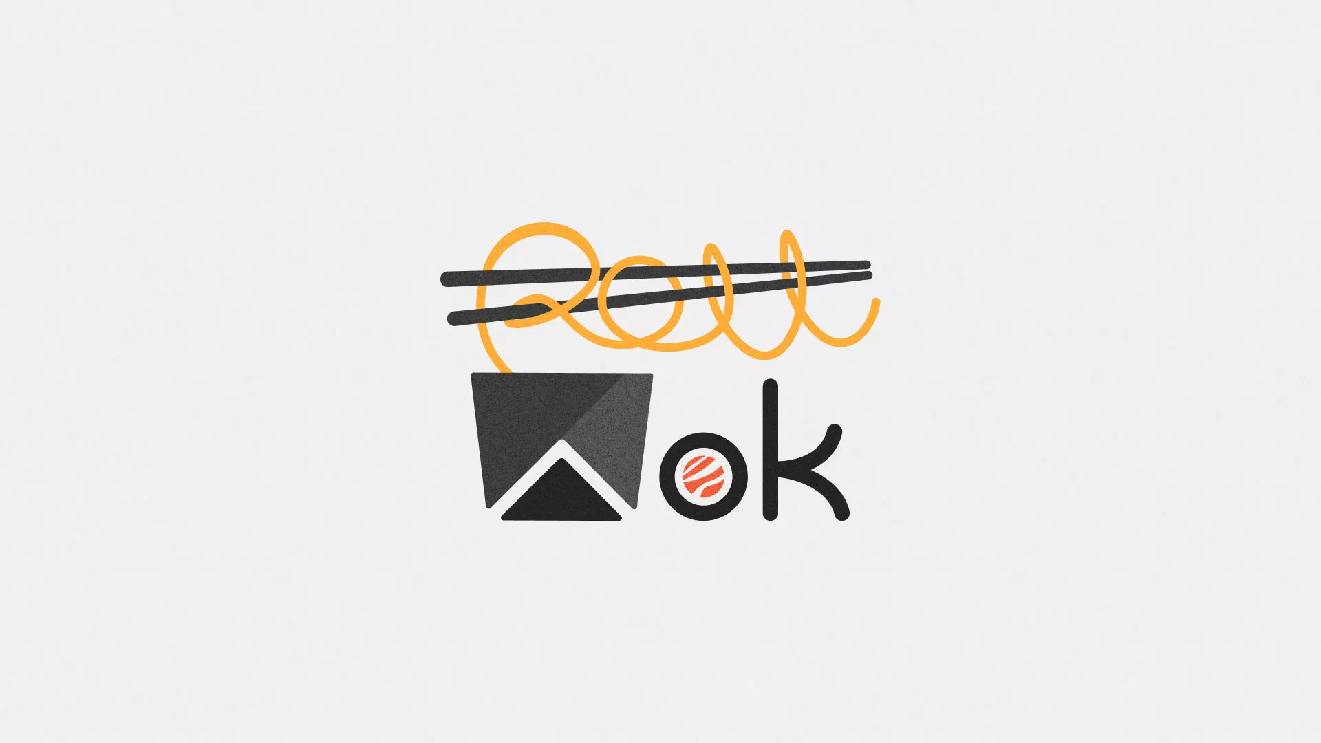 Разработка логотипа суши-бара «Roll Wok Club» в Гаджиево